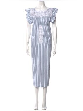 Mi Golondrina Long Stripped Midi Dress